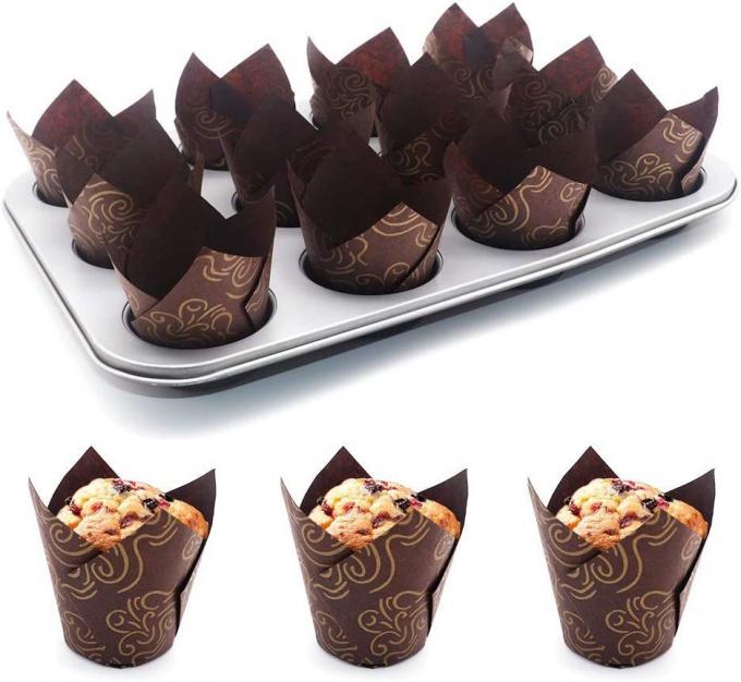 Envoltórios de papel de cozimento do queque do papel do forro do queque dos copos de Rk Bakeware China Tulip Paper Cupcake Liners Paper