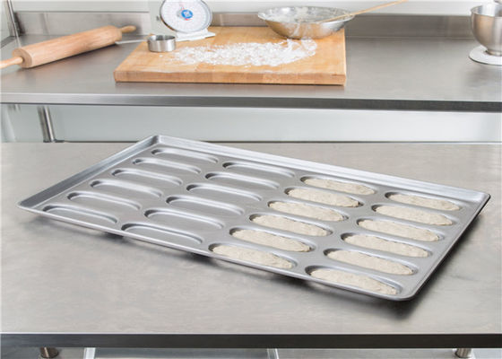 RK Bakeware China Foodservice NSF 24 bandejas de alumínio para cupcake/aço aluminizado comercial forma de pão para cachorro-quente