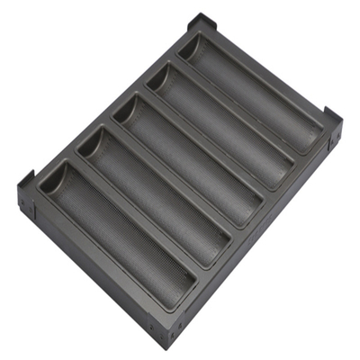 RK Bakeware China Foodservice NSF Antiaderente 5 Flauta Alumínio Perfurado Bandeja de Pão Baguete Francesa