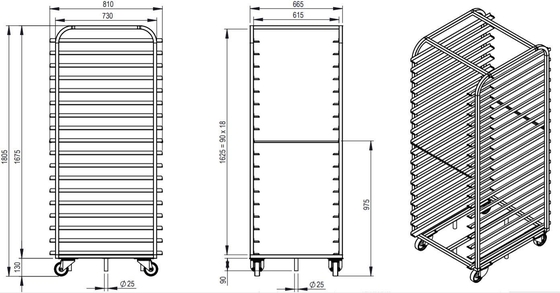 Rk Bakeware China-Flatpack Aço Inoxidável Forno Duplo Rack