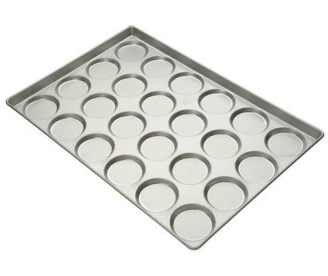 Rk Bakeware China Foodservice 902495 4 fileiras de 6 formas de pão de hambúrguer para muffins