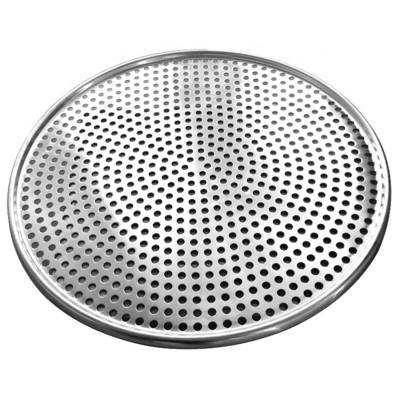 Fabricante de bandeja de alumínio de 8 polegadas bandeja de alumínio furos circulares forno de metal bandeja de pizza molde de pizza perfurado