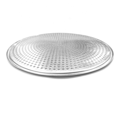 Fabricante de bandeja de alumínio de 8 polegadas bandeja de alumínio furos circulares forno de metal bandeja de pizza molde de pizza perfurado