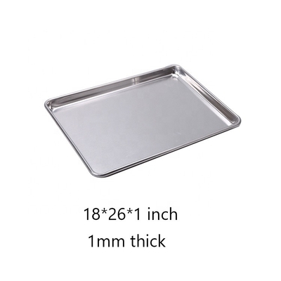 26*18 polegadas Retângulo de 1 mm de espessura Bandeja de cozimento em liga de alumínio Bandeja de forno com fio na borda Bandeja de cozimento de metal plano