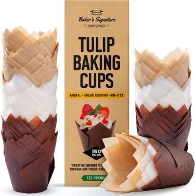 Forros de Tulip Baking Paper Cup Cupcake do forro do queque 7,7 x 3,5 x 3,3 polegadas