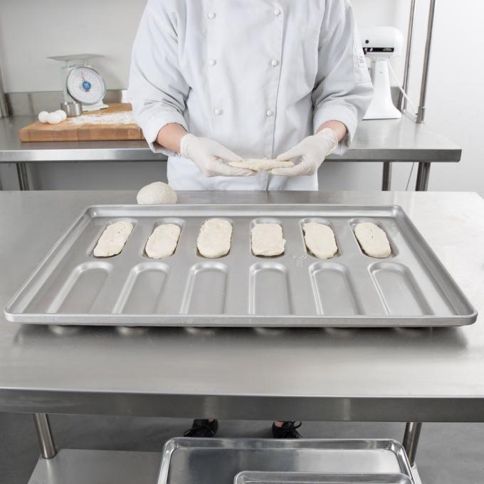 RK Bakeware China Foodservice NSF 0215 Aço Aluminizado Esmaltado Extremidade Arredondada Assadeira para Pão de Hambúrguer 3