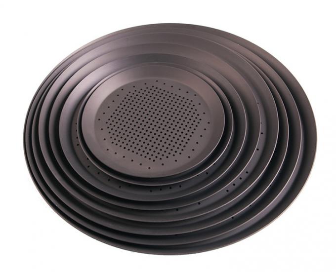 RK Bakeware China Foodservice NSF Alumínio Anodizado Duro Perfurado Crosta Crocante Formas de Pizza para Pizza Hut 0