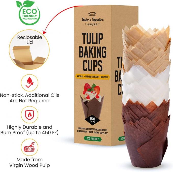 Forros do queque de Rk Bakeware China Tulip Baking Paper Cup Paper & forro de papel do queque